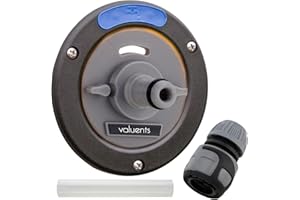 valuents Wassertankdeckel 3 Pins 78mm Durchmesser - grau orange - für Wohnmobil mit Schlauch für Wassereinfüllstutzen +Plus: Adapter für Wasserschlauch