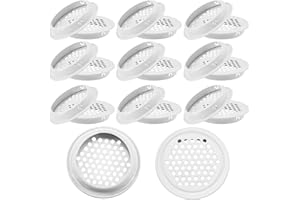 NAROSEBE 20 Stück Lüftungsgitter Rund 53mm Belüftungsgitter Edelstahl Entlüftungsloch Lüftungsabdeckung Rund Türlüftungsgitter Lüftungsloch Lüftungsklappe Lüftungsauslass Rund (Weiß-53mm)