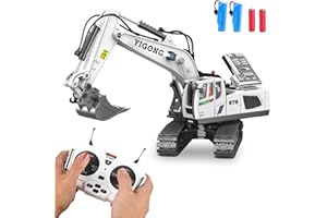 KIYTARBOO Bagger Ferngesteuert RC Baustellenfahrzeug ca.40cm Sandbagger mit Sound und Licht 680°Rotation Kinderspielzeug Schaufelbagger Bagger Bauwagen Baufahrzeuge Lernspielzeug ab 3 Jahre