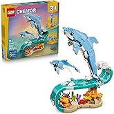 LEGO Creator 3'&uuml; 1 Arada Deniz Hayvanları: G&uuml;zel Yunuslar 31385 &ndash; 9 Yaş ve &Uuml;zeri &Ccedil;ocuklar i&ccedil;in Denizatı veya Yengece D&ouml;n&uuml;şebi