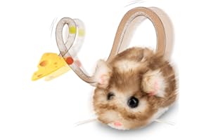 Migipaws Jouet interactif pour Chat, Souris électrique roulante avec Queue Qui remue, capteur Intelligent, couinement, Jouet pour Chat avec Herbe à Chat, Rechargeable