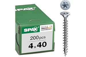 SPAX Universal screw, 4 x 40 mm, 200 pieces, Full thread, Countersunk head, T-STAR plus T20, 4CUT, WIROX - 1191010400403