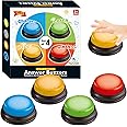 Home Smart Answer Buzzer Set of 4 Lights & Sound Buzzer for Quiz Game Assorted Colored Classroom activity and Show Game