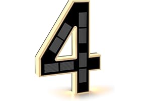 CARPESUN Solar Números Para Casas Iluminación Impermeable Para Exteriores, Negro Numeros Casa Exterior, Número de Puerta (4 - Negro, 23 cm)