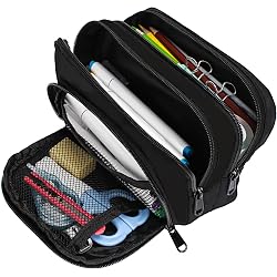 Trousse Scolaire En Tissu Oxford Uni - Multicolore - Dimensions 22x6x5 Cm - Fournitures De Bureau - Neuf