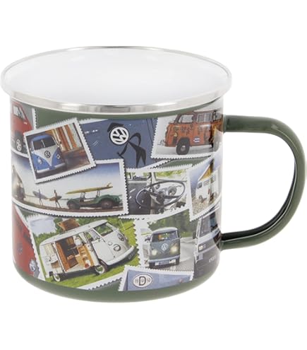 Set 2 Tazze In Acciaio Smaltato 350ml - Bianco Vintage Per Campeggio, Trekking E Uso Quotidiano - Foto 6