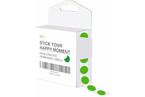HEBAYY 1500 pezzi adesivi verdi rotondi, Etichette di inventario nella scatola dell'erogatore con linea di perforazione per ufficio, vendita al dettaglio, casa, aula, magazzino (1,3 cm di diametro)