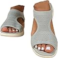 HEONSATI Wide Fit Orthopedic Sandals for Women Uk with Arch Support Summer Ladies Wedge Sandals Walking Platform Casual Beach Shoes Comfy Washable Slingback Slide Sport Open Toe Memory Foam