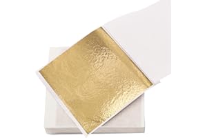 KINNO Gold Leaf Sheets 100 Imitation Gold Leaf 8 x8.5cm Gold Foil for Art, Gilding, Nail Art, Furniture, Crafting Decoration, Home Improvement, Paintings