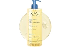 Uriage Huile Lavante - 25% de Glycérine - 2-en-1 : Nettoie en Douceur, Hydrate - Huile de Douche Moussante pour toute la Famille - Visage, Corps - pH Physiologique, Peau Sensible - Sans Savon - 500ml