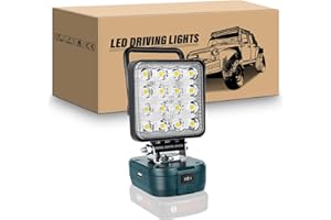 RIGIDON Akumulatorowa lampa do Bosch 18 V, 48 W, bezprzewodowa lampa robocza LED, przenośny reflektor na plac budowy, kemping, warsztat, garaż (bez baterii)