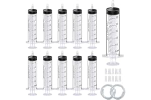 EPISKEY 10 Stück Spritzen, Einwegspritze Plastikspritze Dosierspritze in Einzelverpackung. Ideal für feine Dosierungen, Hobby, Handwerk und Haustiere (10, 60ml)