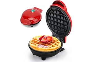 Yuragim Piastra per Waffle, Elettrico da Cialdiera Piastra,Macchina per Waffle Cialde Rivestimento Antiaderente con Spia di Controllo,Macchina Pancake Waffles Piastra e Pancake,Tempo di Cottura Veloce