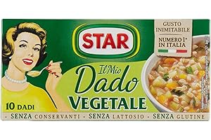 STAR il Mio Dado Vegetale con 9 verdure, 10 Dadi, 100 gr, senza conservanti, senza lattosio e senza glutine. Ottimo insaporitore per i piatti a base di verdura e pesce