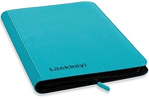 LuckBoyi Trading Card Binder 9 Pocket, Trading Card Albums Waterproof,Premium Cards Binder Card Folder Holder Card Book for Cards, Card Collector Ablum (Teal)