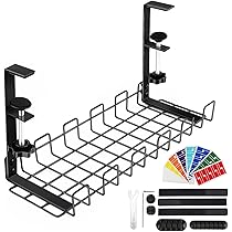 VFANDV Portacavi Sotto Scrivania - Vassoio Gestione Cavi Senza Forare, Per Casa E Ufficio