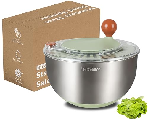 Lunememo Salatschleuder Edelstahl 18/10, 5 L