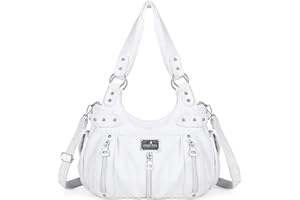 Angelkiss Large Purses and Handbags for Women Washed Faux Leather Crossbody Hobo Satchel Shoulder Handbag Tote Purse