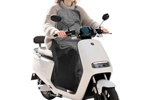 LEIKURVO Winter Beinschutz für Motorroller, Universal wasserdichte Rollerdecke Wetterschutz Abdeckplane Beinschutzdeck Winterfahrten für Roller Motorräder, Nacken- & Bauchgurt