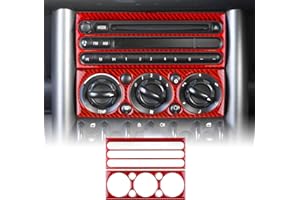 KUNGKIC for MINI R50 R53 2001-2006 Accessories Carbon Fibre Interior Trim Car Multimedia Center Control Frame Sticker Cover Self-Adhesive Decal Cool Auto Parts RHD (Red, TypeB)