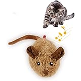 GiGwi Moving Cat Toy Mouse, Interactive Cat Toys Mice Electronic with Furry Tail, Automatic Squeaky Cat Toys for Kitten Indoo