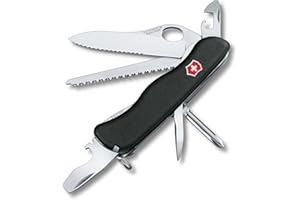 VICTORINOX Swiss Pocket Knife Trailfinder, Large, 12 Functions, Multi Tool with Single-Hand Blade, Tin Opener, Screwdriver, Black