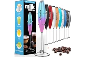 PowerLix Frullino Montalatte Elettrico Cappuccino - Schiumatore Latte con Supporto in Acciaio Inossidabile, 15-20s, Potente 19000rpm, Montalatte Manuale per Latte, Cappuccino, Caffè,Unicorno