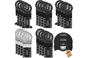 FOVHEE 22 x brzeszczoty wielofunkcyjne Starlock, zestaw narzędzi wielofunkcyjnych, oscylujące brzeszczoty do piły do piły łukowej Multimaster, do Bosch, Fein Multimaster, Black&Decker, Ryobi, Milwaukee, Worx