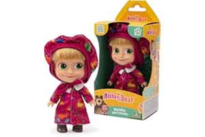 MASHA ET MICHKA Muñeca Masha - 12 cm de Alto en Vestido de Pintor con Brazos y piernas articulados de la exitosa Serie de televisión Masha and The Bear - Adecuado para niños a Partir de 3 años