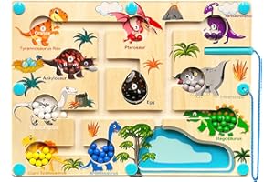 Gofady Montessori Spielzeug Magnetspiel Labyrinth ab 2 3 4 5 Jahre, Motorikspielzeug Kinderspielzeug Holzspielzeug, Magnet Spiel Weihnachten Geschenk für Mädchen Jungen Kinder