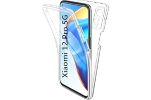 HUANGTAOLI Case for Xiaomi 12 Pro, 360 Full Body Xiaomi 12 Pro Phone Case, Transparent TPU Bumper Protective Front and Back Shockproof Cover Xiaomi 12 Pro Case