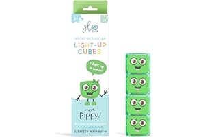 Glo Pals, Set 4 Cubi Luminosi Pippa, Giochi da Bagnetto per Bambini da 3 Anni di età, Aiuta Lo Sviluppo Sensoriale e Cognitivo, con Illuminazione Automatica, Verde