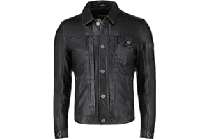 SHOP OF JACKETS LIMITED Herren-Trucker-Jacke, weiches Leder