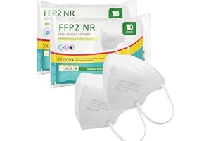 general merchandising 20 masques faciaux FFP2 colorés Petite taille Petite Certifié CE | Masque facial FFP2 en 2 couleurs : Blanc, Noir scellé individuellement PFE ≥ 94 ...