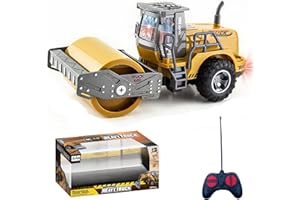 LioMaxi 1:32 veicoli da cantiere telecomandato giocattolo,con luci lampeggianti,completamente funzionante Telecomando,Trattore Ruspa Giocattoli per bambini,per Regali Per Bambini (Rullo)