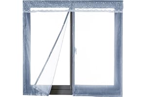 Liveinu Zanzariera Magnetica Per Porte Finestre Tenda Zanzariera Con Magneti Strisce Laccio Adesivo Rete Anti Zanzare Zanzariera Grigio 90x150cm