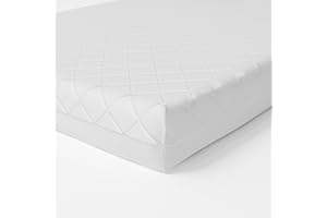 Starlight Babies Eco Fibre Cot Mattress with Water Resistant Removable Cover, White. (120 x 60 x 7.5 cm)