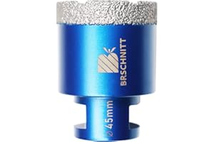Diamond Drill Bit 45mm,BRSCHNITT 1pc M14 Vacuum Brazed Diamond Tip Drill Bit for Tile Porcelain Stoneware Ceramic Marble Granite Drilling,Suitable For Angle Grinders
