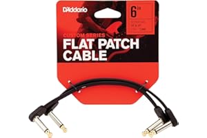 Planet Waves D'Addario Cable de Guitarra - Cable Plano de Conexión - Accesorios - 6 Pulgadas/152.4 MM - Ángulo Recto - Paquete de 2