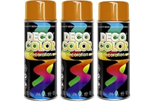 DECO COLOR Fahrzeugteile Hoffmann 3er Sparpack DC Lackspray glänzend 400ml nach RAL freie Farbauswahl (3 Dosen in orange glanz RAL 2004)