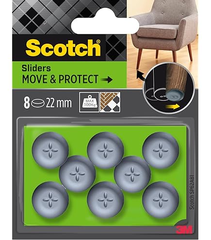 Scotch Move & Protect glijders grijs 50 mm x 50 mm 4 stuks