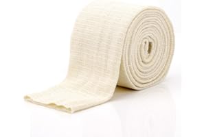 TSLBW Elastyczny bandaż podtrzymujący rurkę bandaż sportowy nadający się do prania i wielokrotnego użytku na duży bandaż podtrzymujący kolano średnie uda, bawełna spandex biały