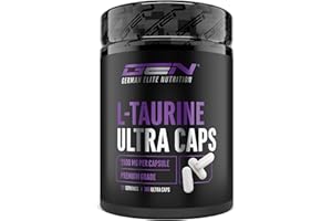 GEN GERMAN ELITE NUTRITION L-Taurin Ultra Caps - 365 capsules - Extra fortement dosé avec 1500 mg par capsule - Taurine acide aminé avec 99% de pureté - Sans additifs indésirables