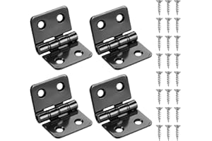 Anstore 4 zawiasy składane, 40 × 60 × 2 mm, składane, czarne, stal nierdzewna, 270°, mała taśma zawiasowa z 36 śrubami, zawiasy drzwiowe do drzwi, okien i szafek