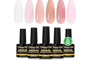 Shining She 8 in 1 Builder Gel Uñas sin TPO sin HEMA, 6 Colores Clásico Nude Rosa Clear Gel Constructor Uñas Soak Off UV/LED Pintauñas Semipermanentes para Extensión Refuerzo de uñas,8ML