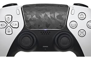 LUCK&LINK Touchpad Protector Stickers PS5,Touch Pad e Pulsanti Posteriori Adesivo Protettivo della Texture della Pelle per PS5 Dualsense/Edge Touch Trackpad (PS5DualSense(2pcs), Diamanti Rotti-Nero)