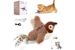 TOGETDREAM Pajaro Volador Juguete para Gatos, Juguete de Gato de Pájaro Volador Recargable Juegos para Gatos Interactivos Juguetes Realista Pajaro Voladors para Gato Interior Perseguir Morder (No Volar)