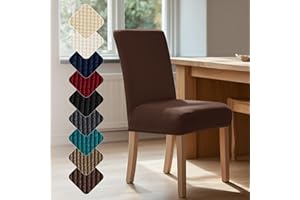 Deconovo Fundas Sillas De Comedor Pack 4, Funda Ajustable y Elástica para Silla, Protector Lavable para Comedor, Hogar y Restaurante, Suave y Cómoda, Chocolate