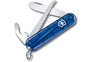 Victorinox Taschenmesser My First Victorinox - blau transparent - Swiss Made - 9 Funktionen, Klinge, ohne Spitz, Kapselheber