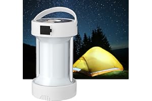 Solar Lámpara Camping Recargable, Ovker Tipo C Linterna LED Portátil Magnético con Luz Roja, 4 Modos Illuminación Luz para Tienda Camping Exteriores Emergencia Jardín Pesca Barbacoa(blanco)